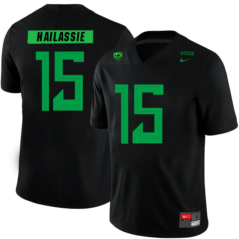 2019 Men #15 Kahlef Hailassie Oregon Ducks College Football Jerseys Sale-Black - Click Image to Close